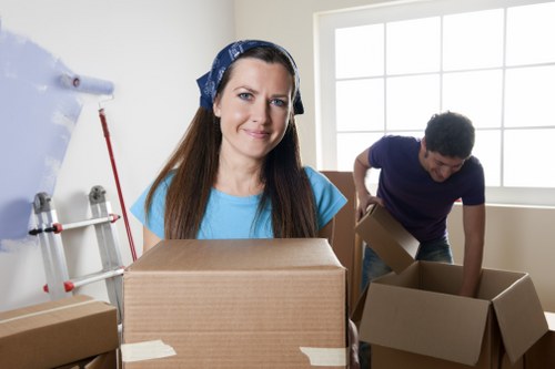 Seasonal household storage setup in Northockendon with labelled containers